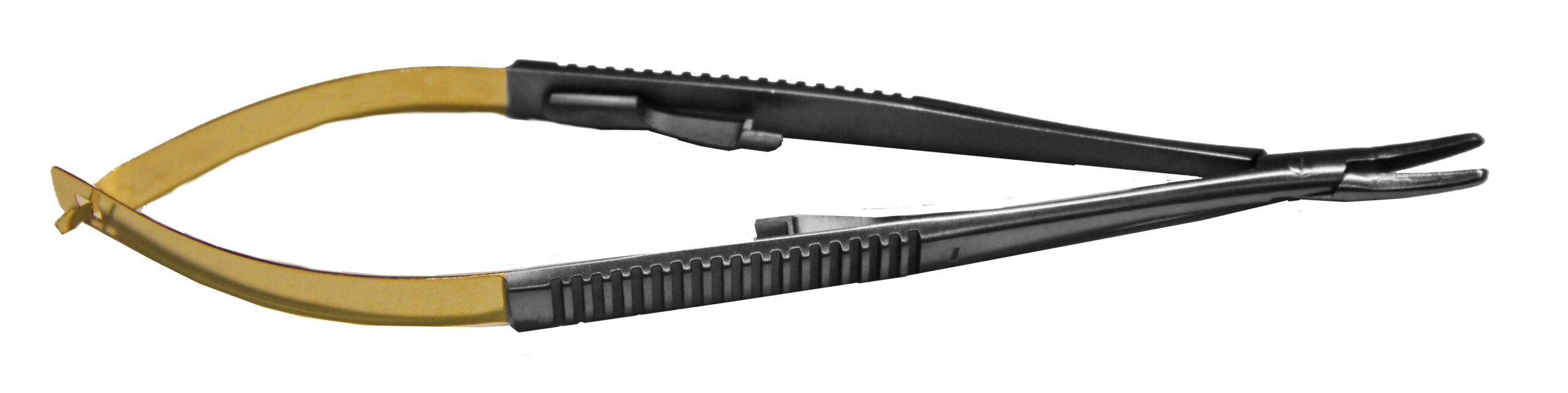 Nadelhalter Castroviejo Mikro - gebogen - TC Hartmetall 14 cm