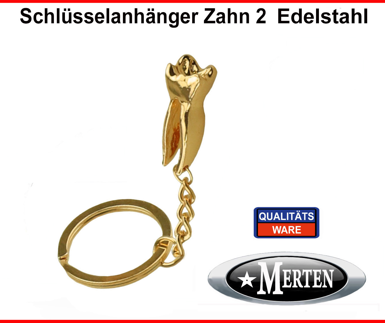 Schlüsselanhänger Backenzahn vergoldet - Zahn 2 Zahntechnik Zahntechniker – Dentalinstrument